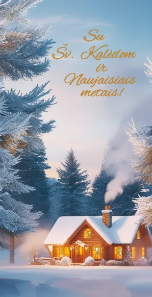 dvigubas kalėdinis naujametinis atvirukas su voku
